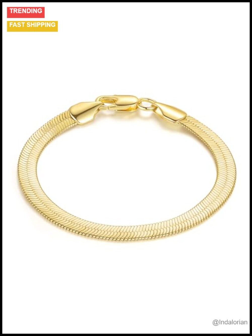 14K Gold Plated Snake Chain Bracelet Lobster Clasp Unisex